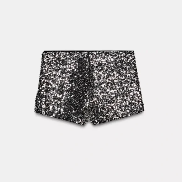 Zara SEQUIN MINI SHORTS - Picture 14 of 14